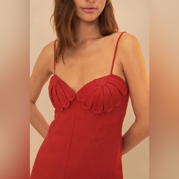 Farm Rio: Red Petals Bodice Euroflax™ Premium Linen Jumpsuit - Picture 4 of 13